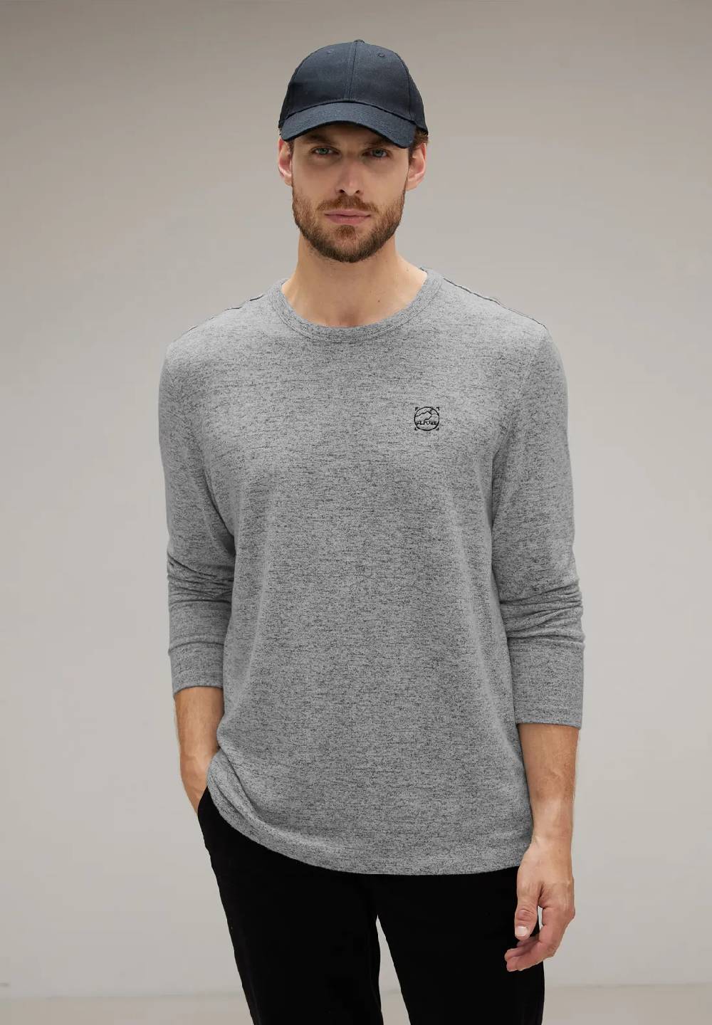 Street One Softes Melange Langarmshirt