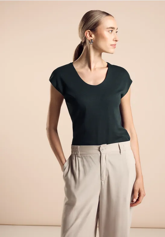 Street One Sommershirt In Unifarbe - Style ADA