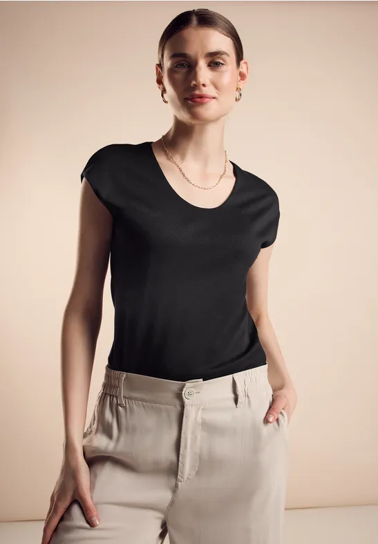 Street One Sommershirt In Unifarbe - Style ADA