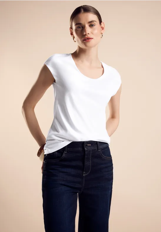 Street One Sommershirt In Unifarbe - Style ADA