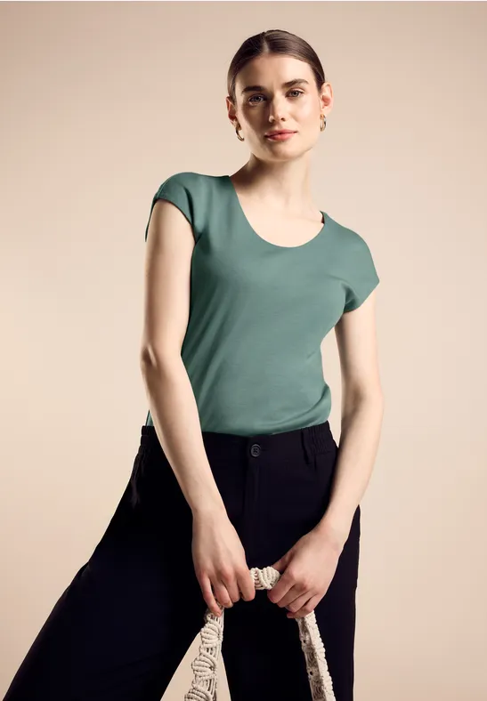 Street One Sommershirt In Unifarbe - Style ADA