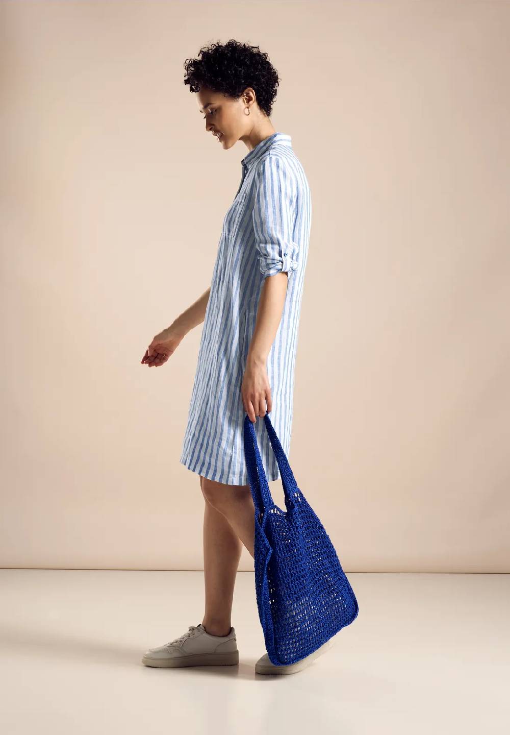 Street One Streifen Leinenkleid