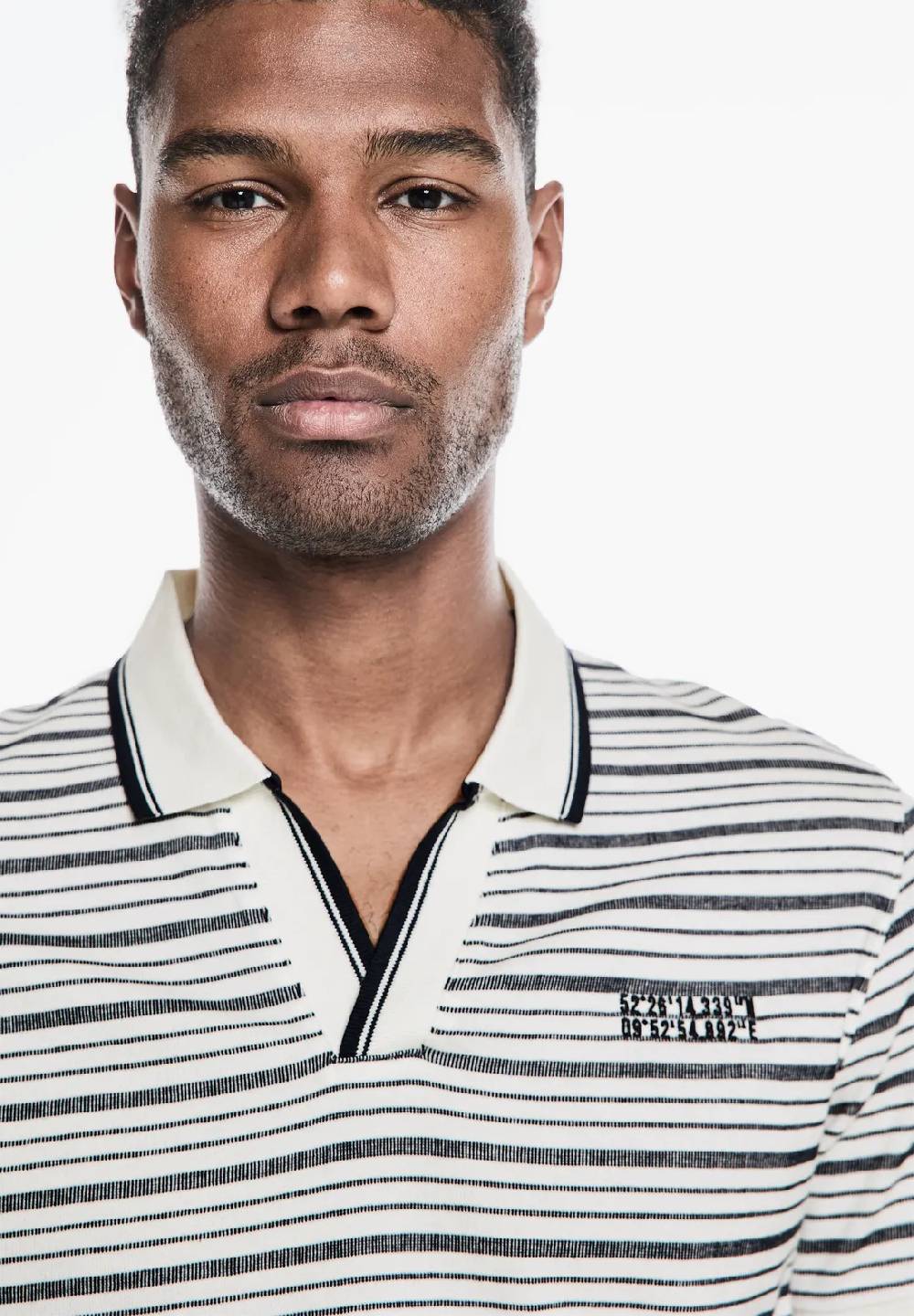 Street One Streifen Struktur Poloshirt