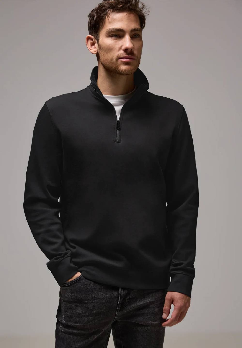 Street One Stretch Halfzip Sweater