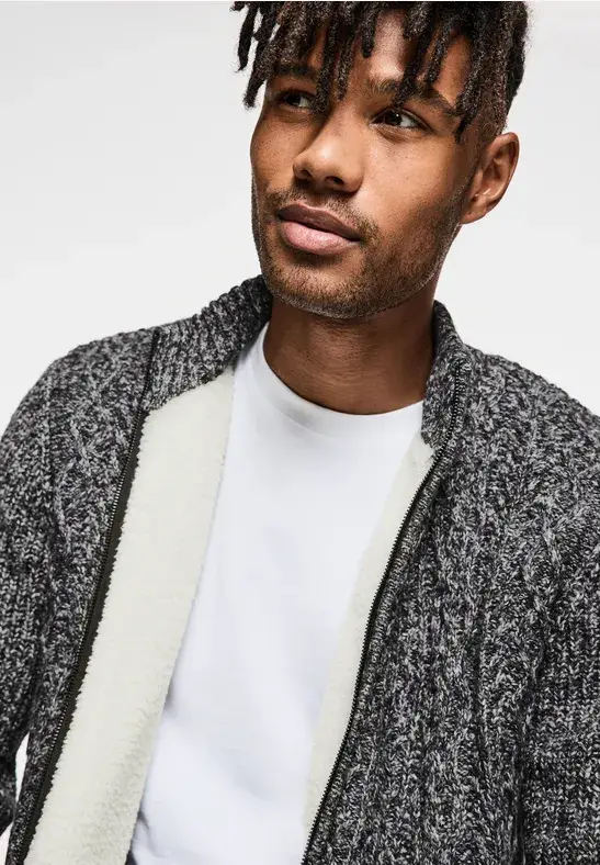 Street One Strickjacke Mit Teddyfutter