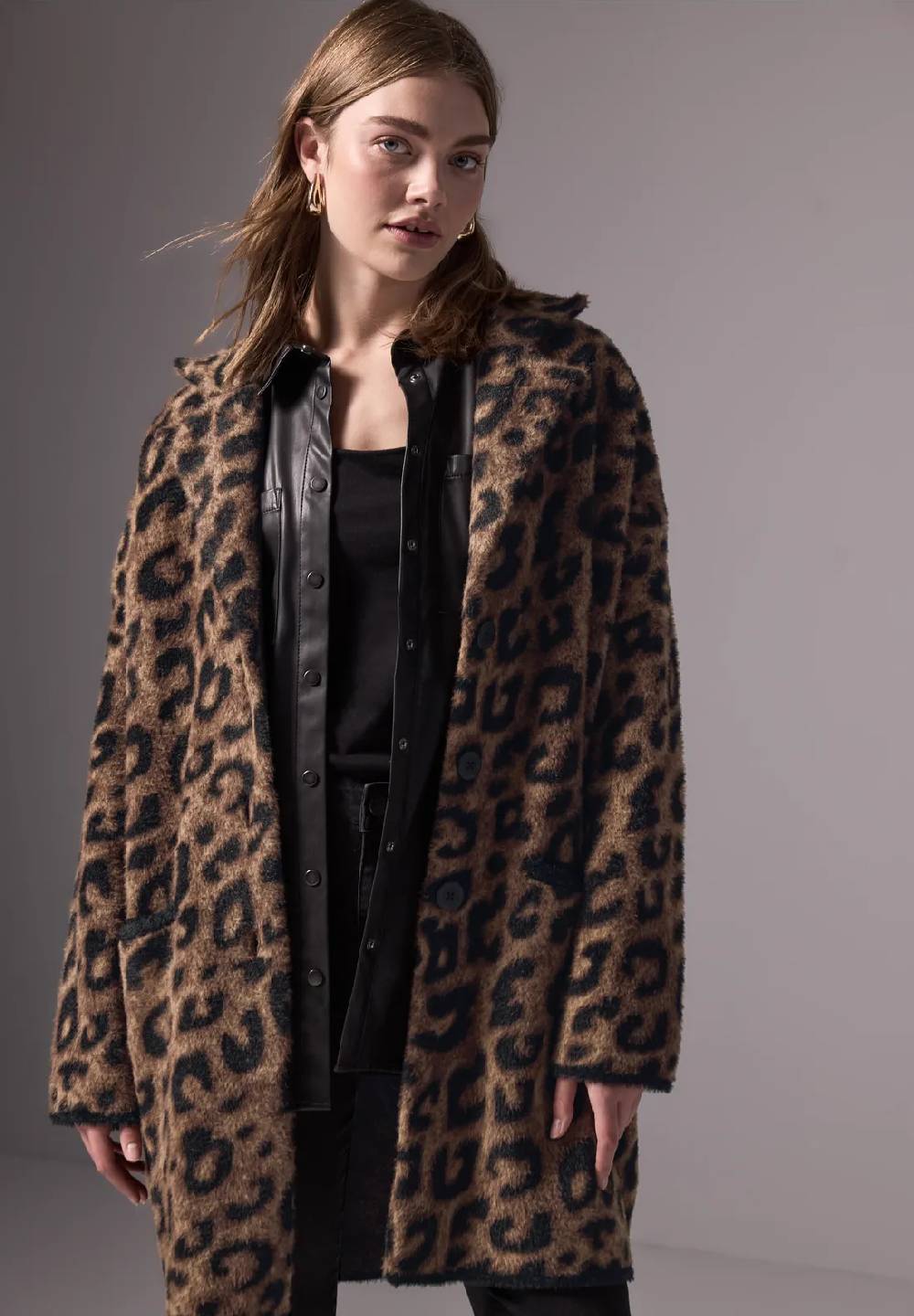 Street One Strickmantel im Leo-Look