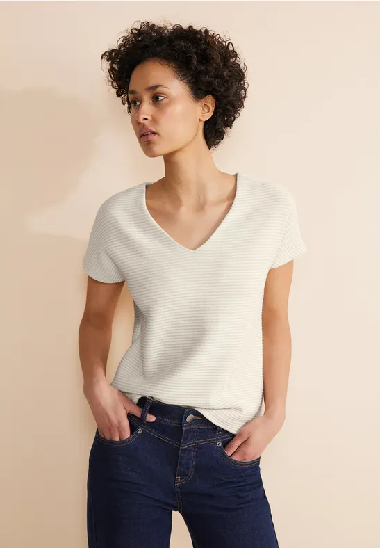 Street One Struktur Streifen T-Shirt