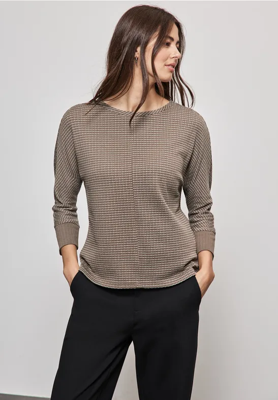 Street One Strukturshirt Im Strick-Look