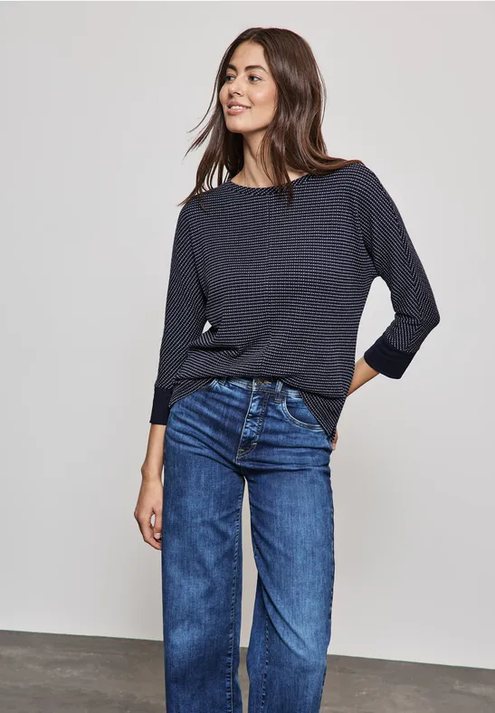 Street One Strukturshirt Im Strick-Look