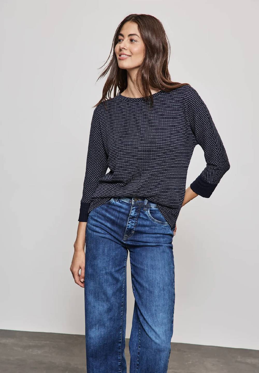 Street One Strukturshirt im Strick-Look