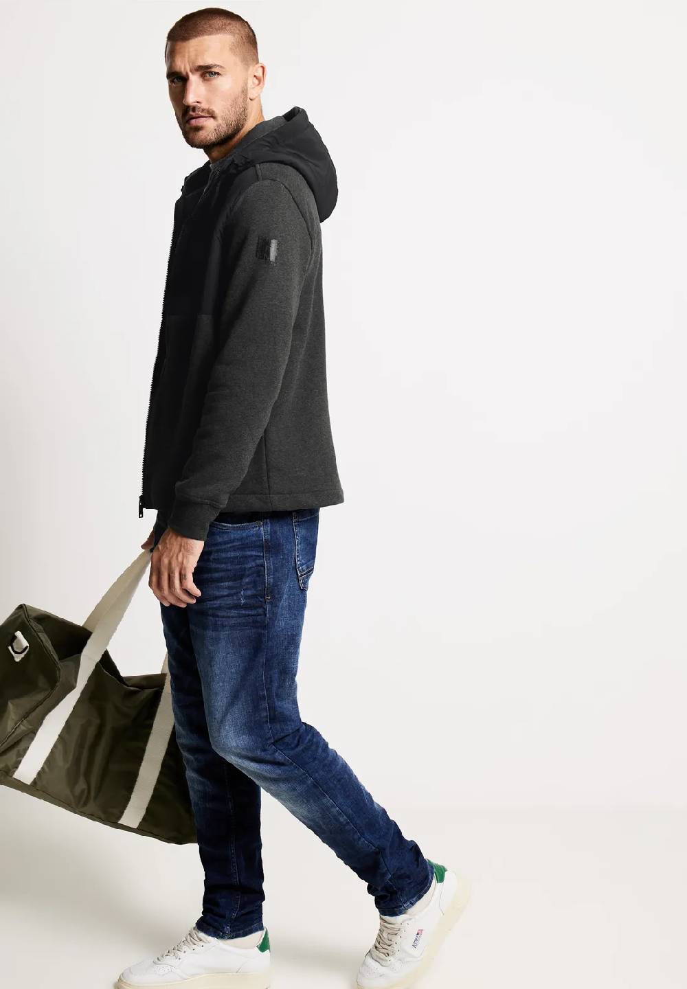 Street One Sweatjacke im Materialmix