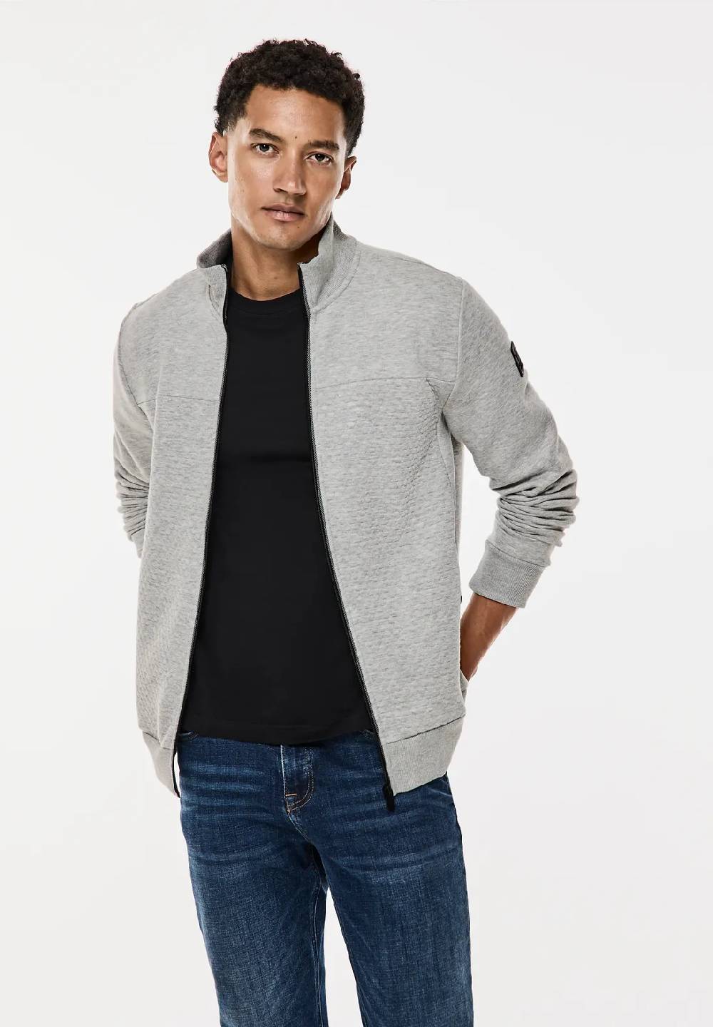 Street One Sweatjacke mit Materialmix