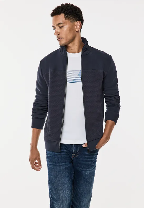 Street One Sweatjacke Mit Materialmix