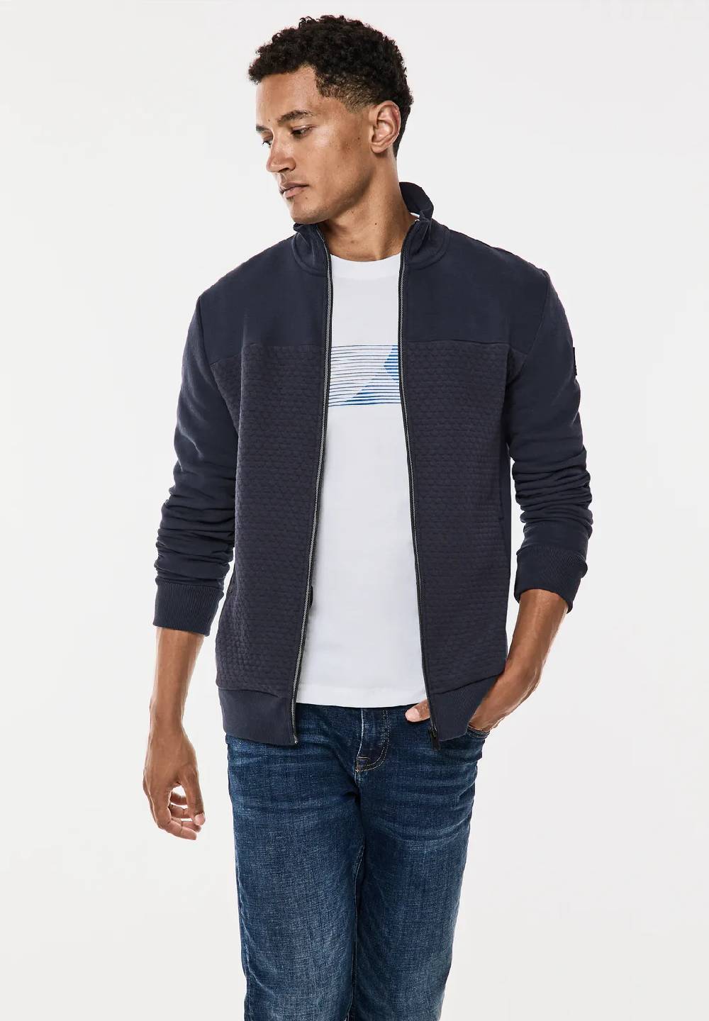 Street One Sweatjacke mit Materialmix