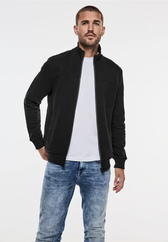 Street One Sweatjacke Mit Materialmix