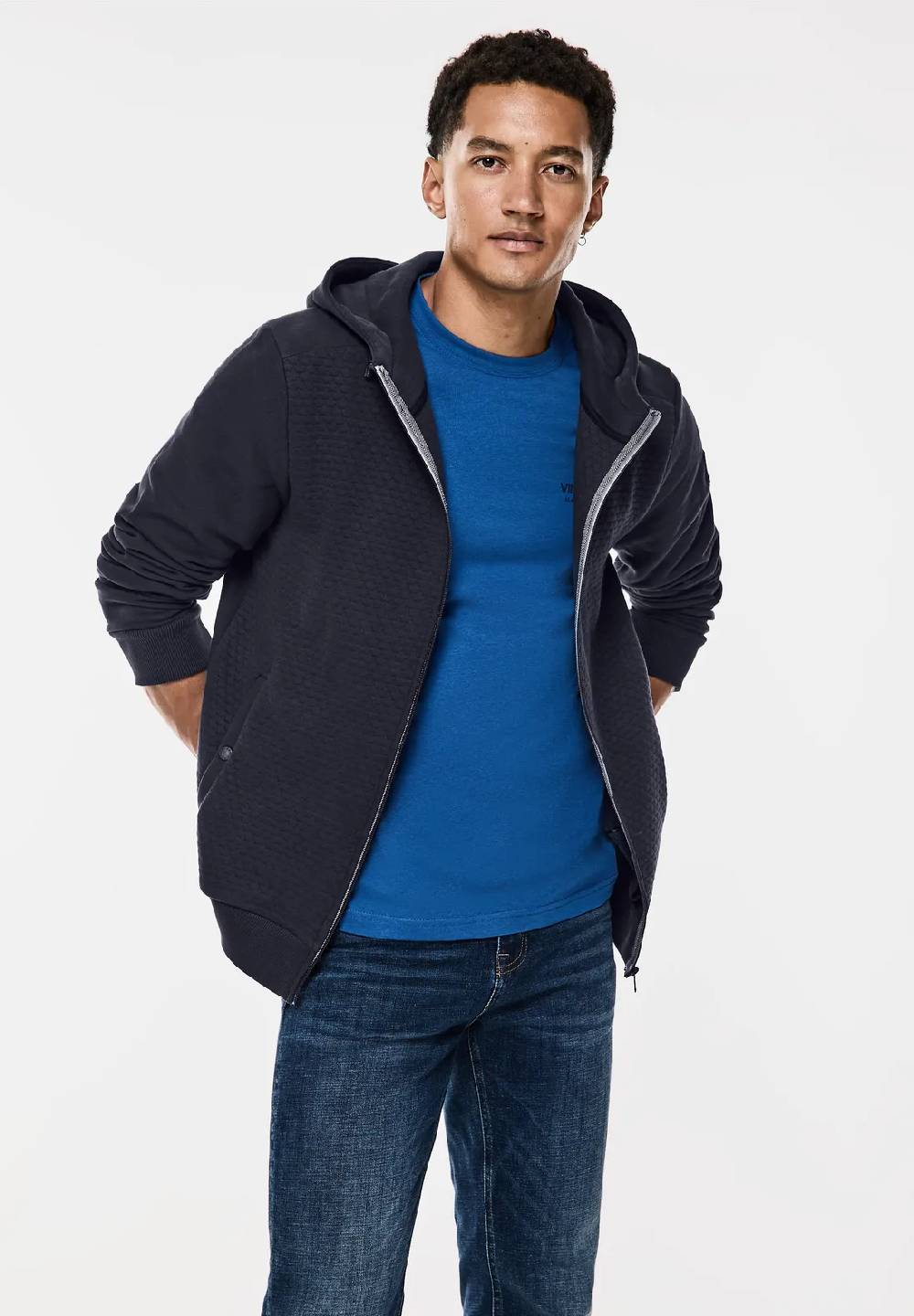 Street One Sweatjacke mit Materialmix