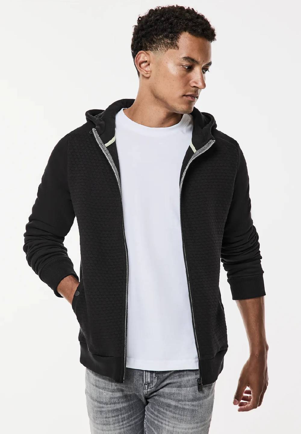 Street One Sweatjacke mit Materialmix