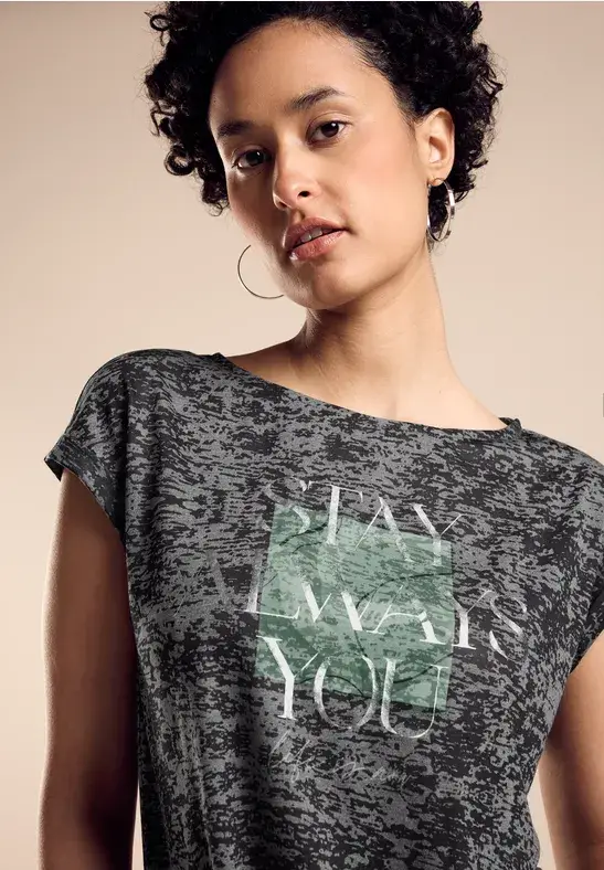 Street One T-Shirt Im Burn Out Look