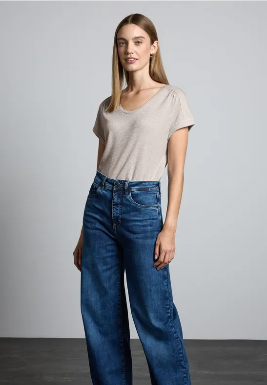 Street One T-Shirt Im Glanz-Look