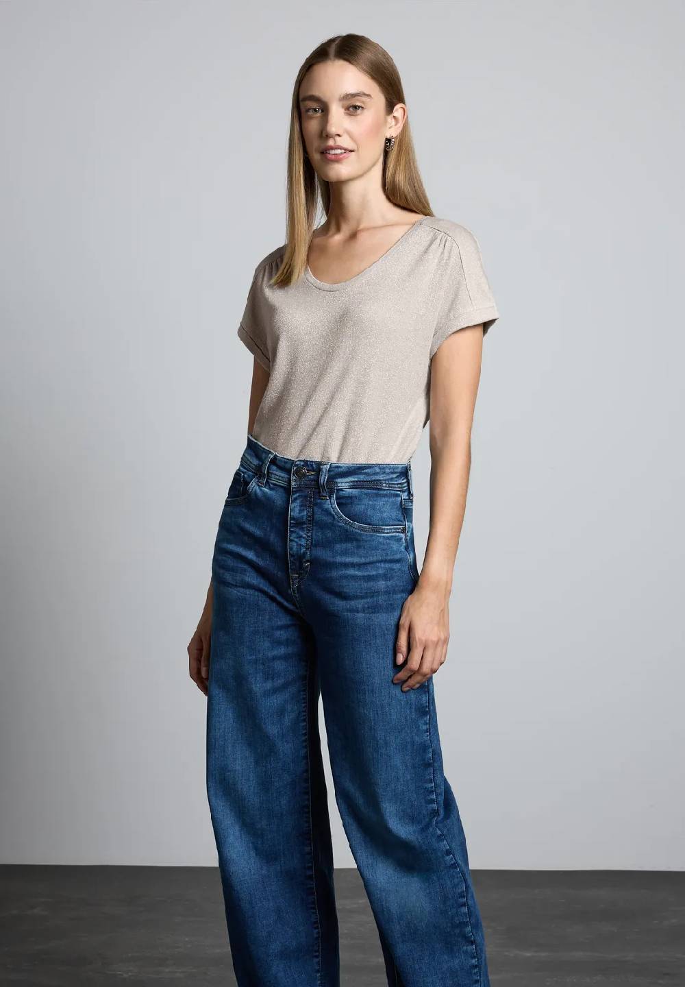 Street One T-Shirt im Glanz-Look