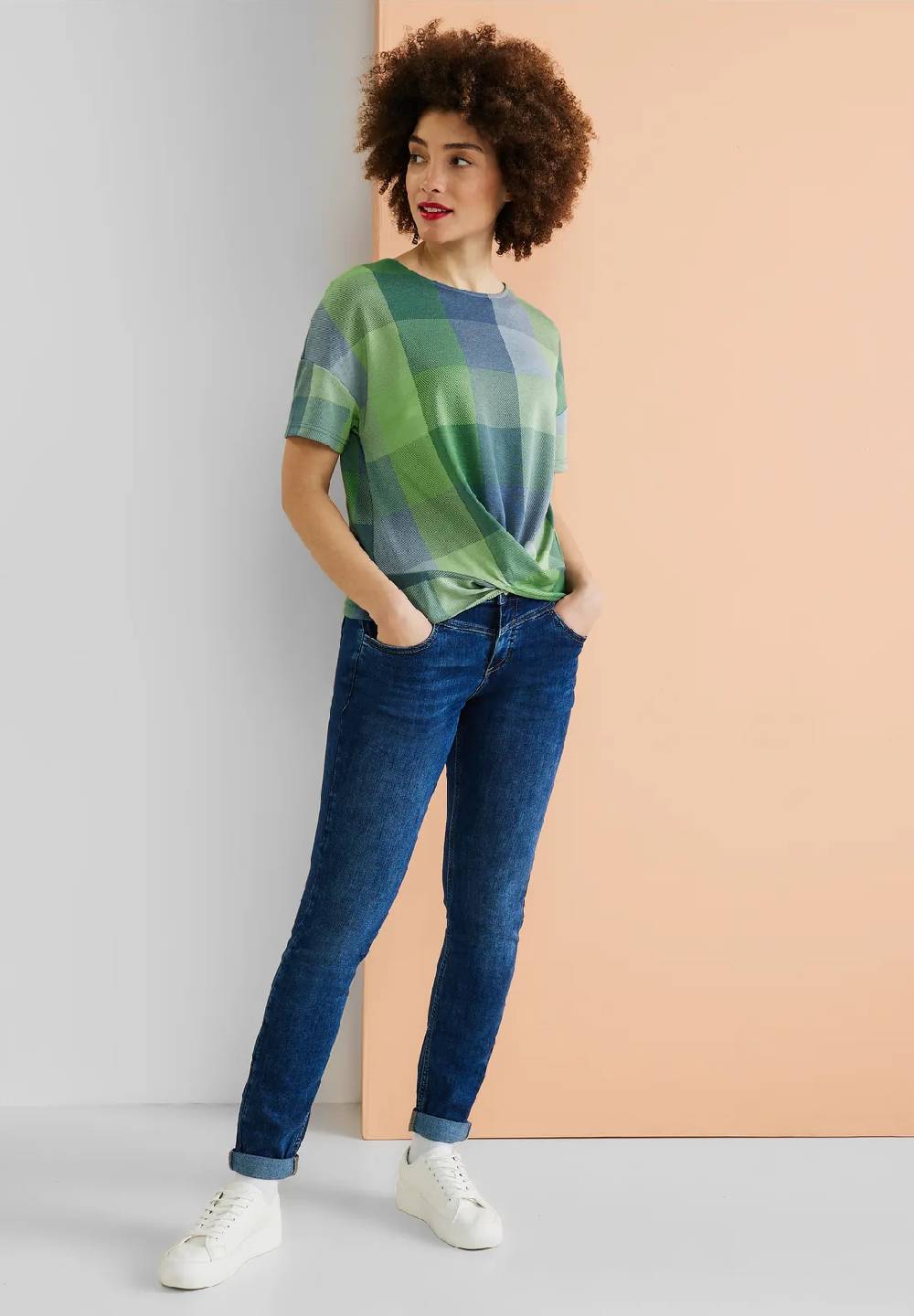 Street One T-Shirt im Karodessin