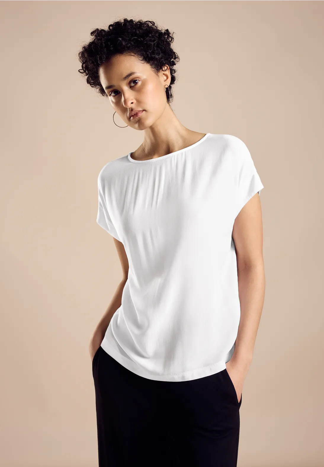 Street One T-Shirt im Materialmix