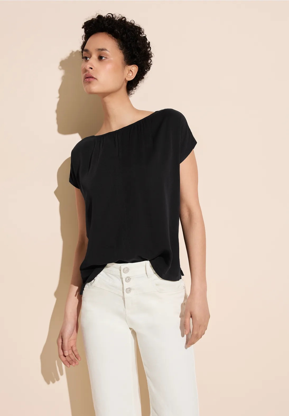 Street One T-Shirt im Materialmix