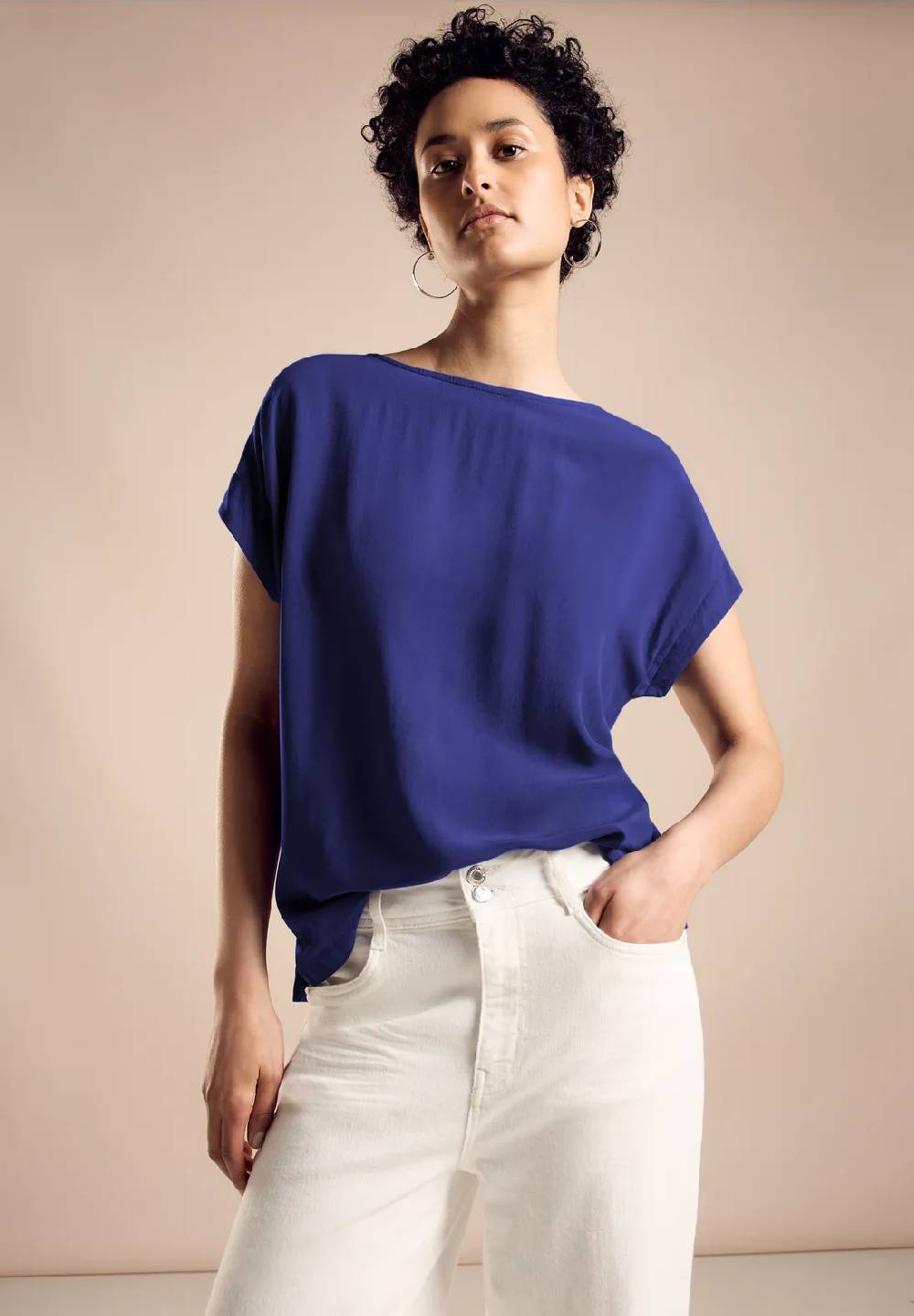 Street One T-Shirt im Materialmix