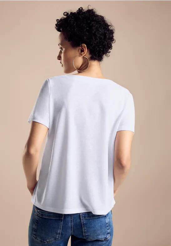 Street One T-Shirt In Leinenoptik