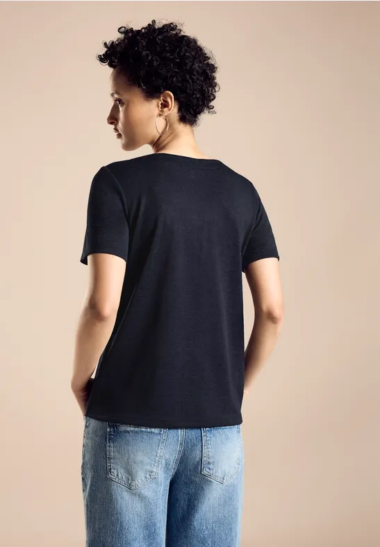 Street One T-Shirt In Leinenoptik