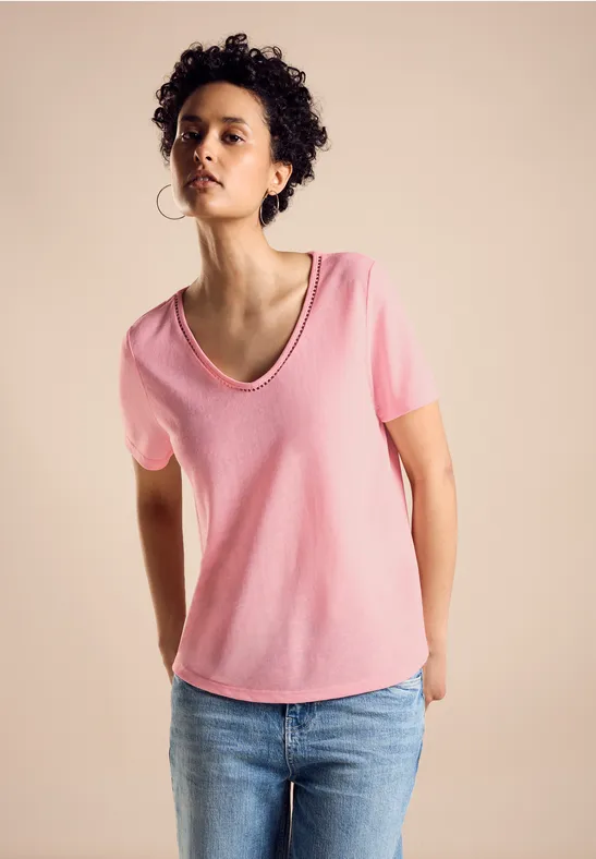 Street One T-Shirt In Leinenoptik