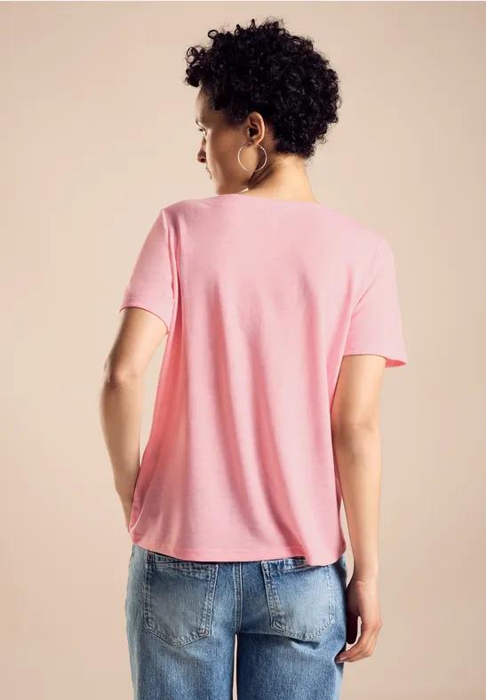 Street One T-Shirt In Leinenoptik