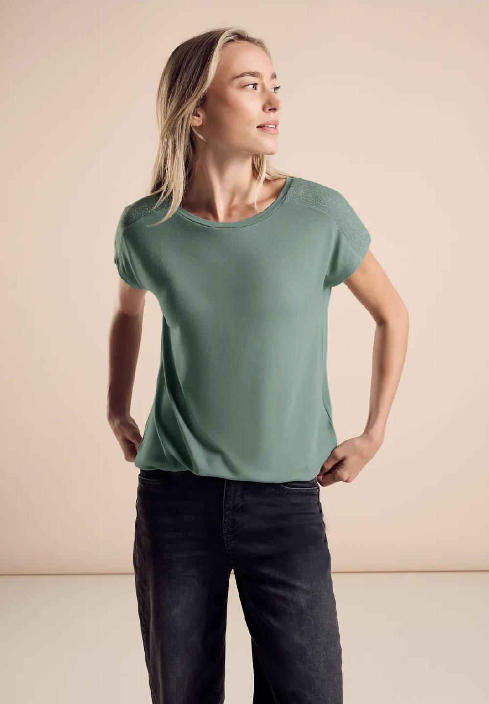 Street One T-Shirt mit Glanz-Detail