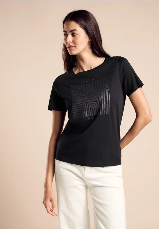 Street One T-Shirt Mit Glitter-Motiv