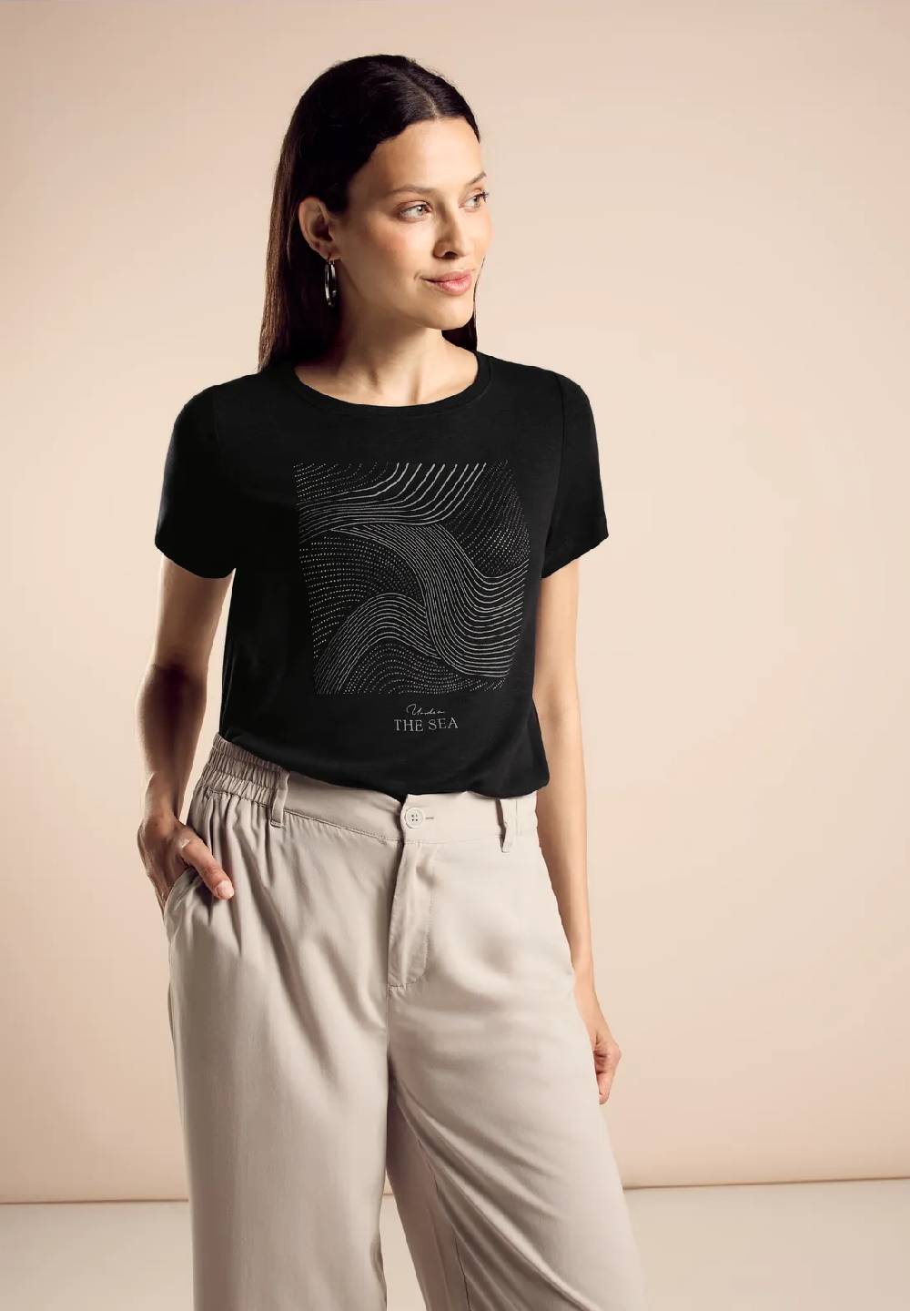 Street One T-Shirt mit Glitzerprint