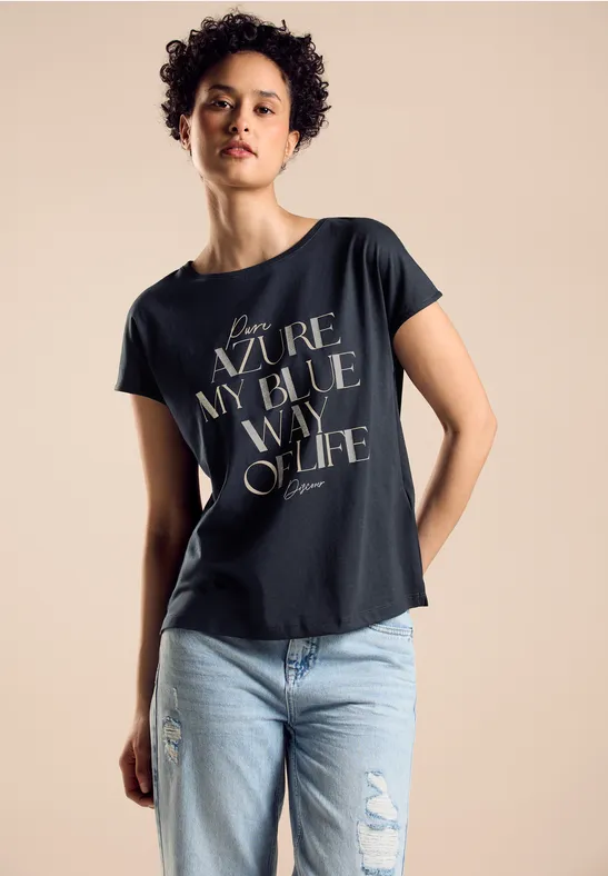 Street One T-Shirt Mit Glitzerwording