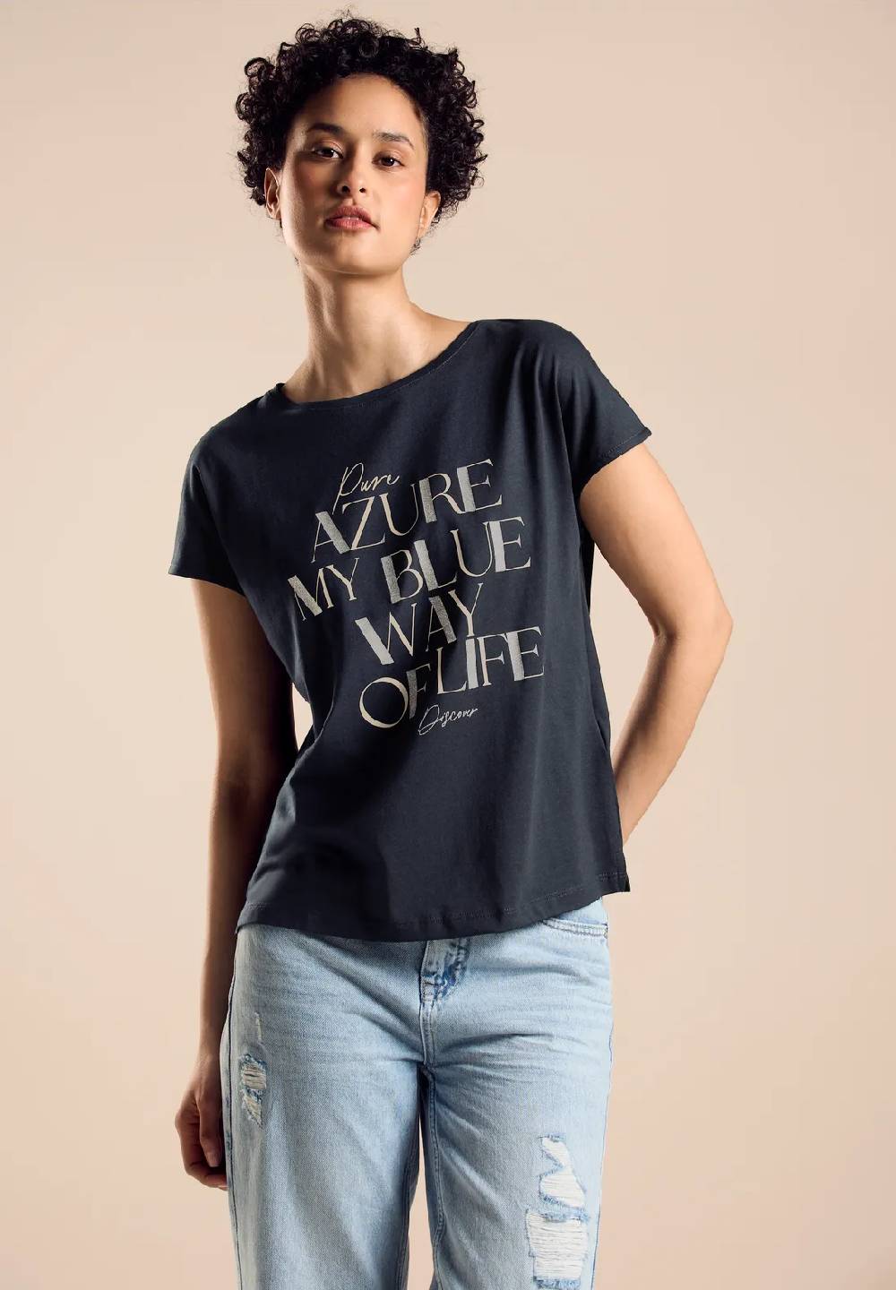 Street One T-Shirt mit Glitzerwording