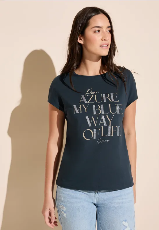 Street One T-Shirt Mit Glitzerwording