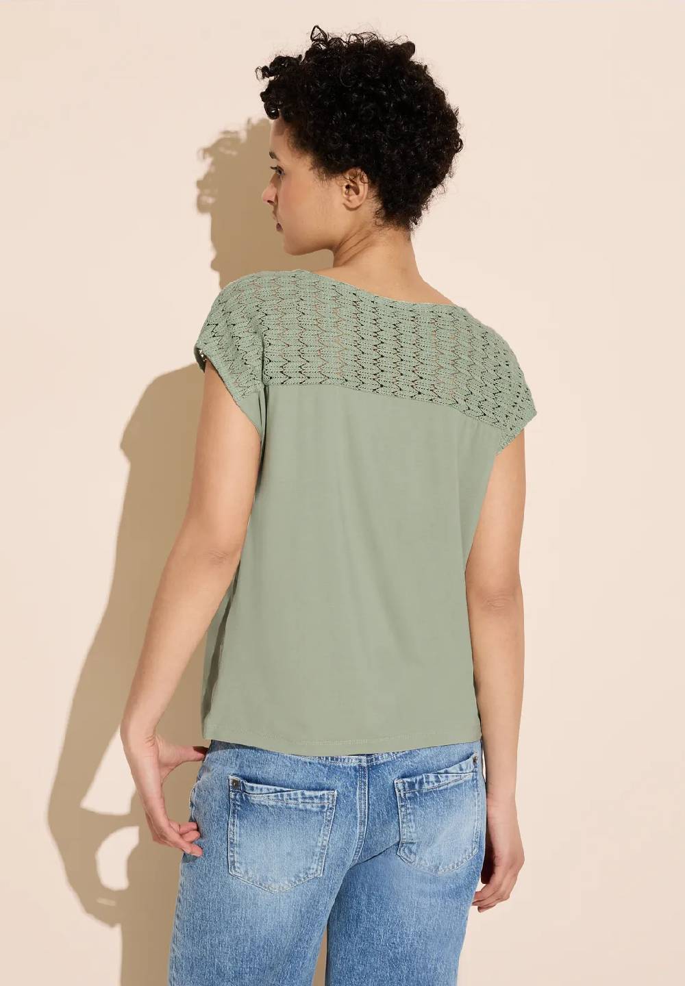 Street One T-Shirt Mit Häkelstruktur