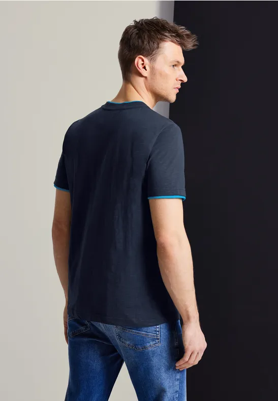 Street One T-Shirt Mit Henleyausschnitt