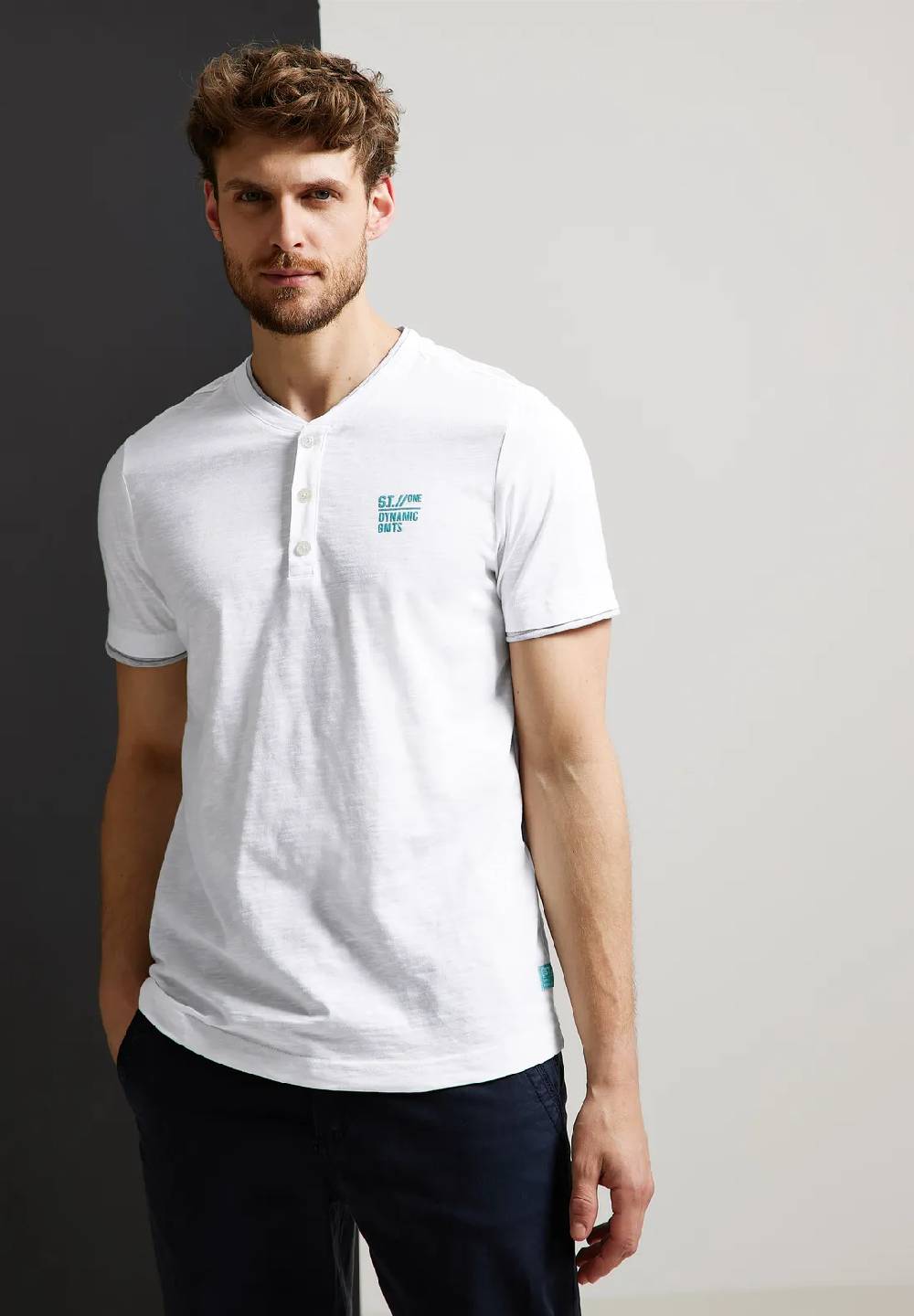 Street One T-Shirt mit Henleyausschnitt