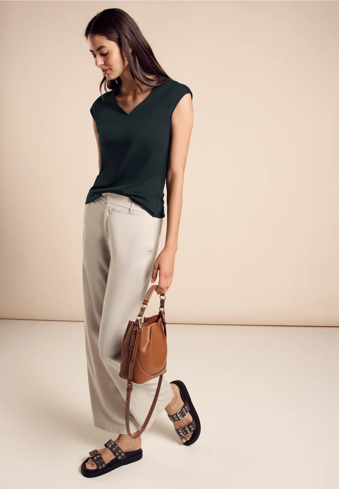 Street One T-Shirt mit Herzausschnitt