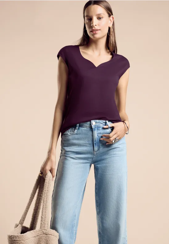 Street One T-Shirt Mit Herzausschnitt - Style ADA