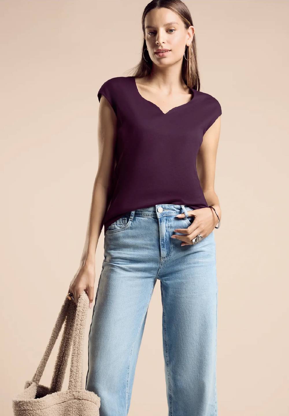 Street One T-Shirt mit Herzausschnitt - Style ADA