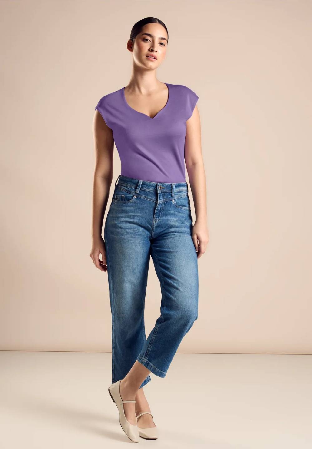 Street One T-Shirt mit Herzausschnitt - Style ADA