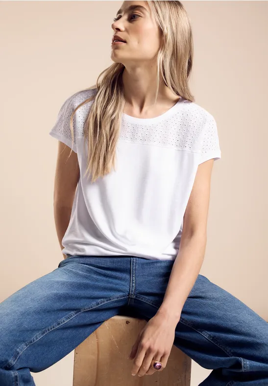 Street One T-Shirt Mit Spitze - Style VIANNA