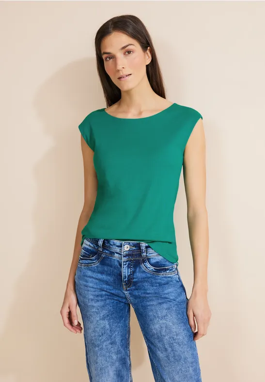 Street One T-Shirt Mit U-Boot Kragen - Style ADA