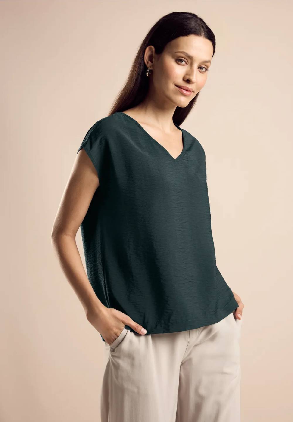 Street One T-Shirt mit V-Ausschnitt