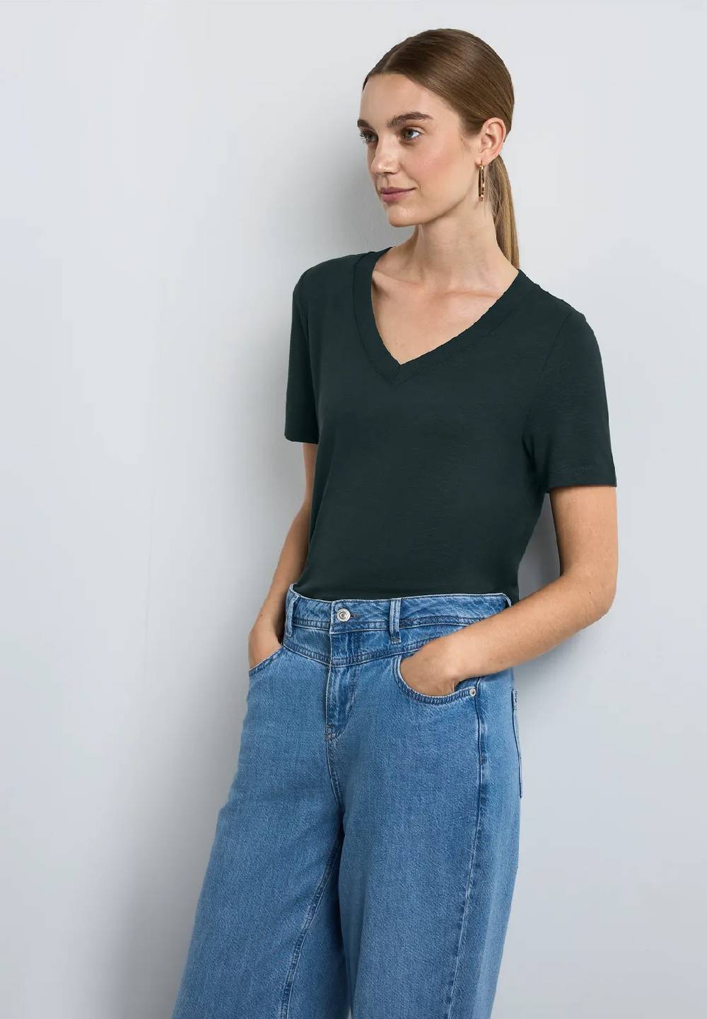 Street One T-Shirt mit V-Ausschnitt