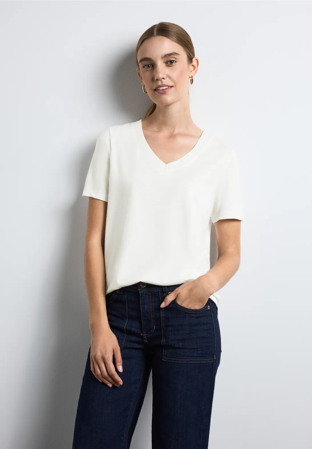 Street One T-Shirt mit V-Ausschnitt